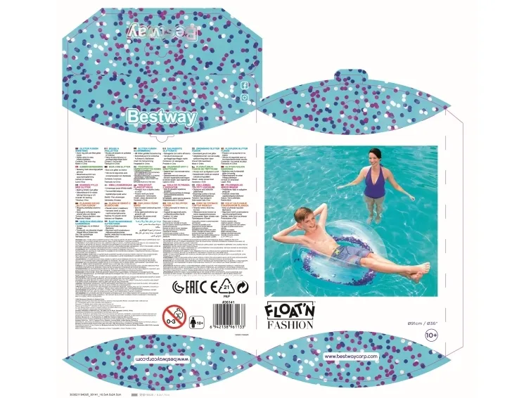 Bestway 36141, Forskellige farver, Svømmering, Pige, 91 cm, 1,07 kg, 190 mm