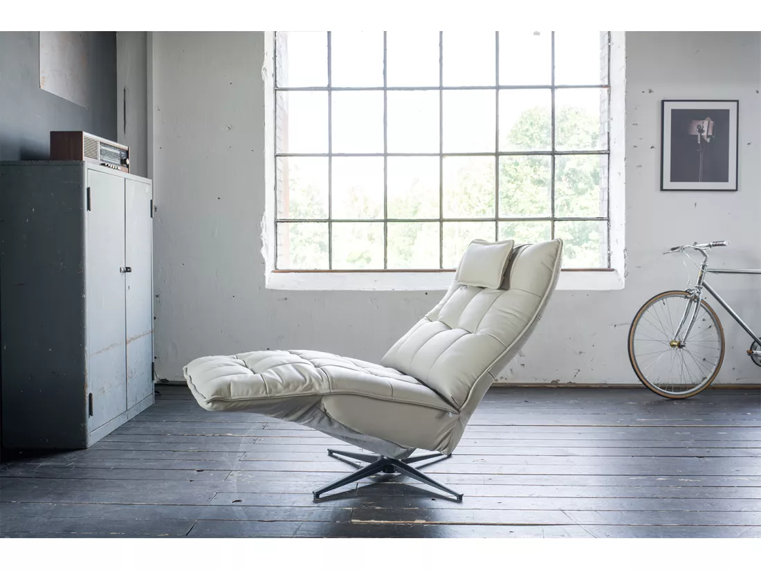 Fauteuil - Gris cuir - MIKO