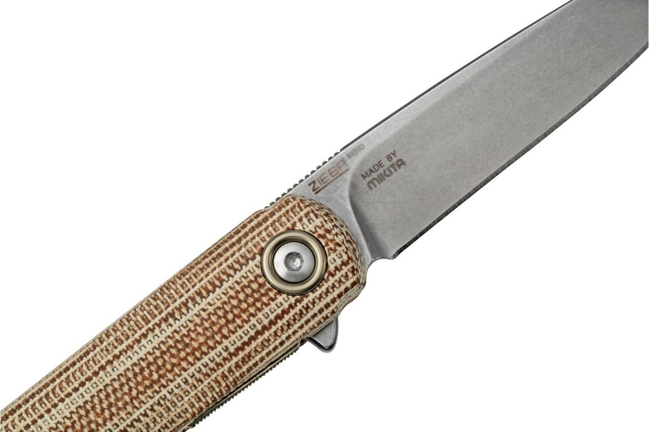 MKM Flame Light FL01L-NC drop blade, natural micarta, zakmes