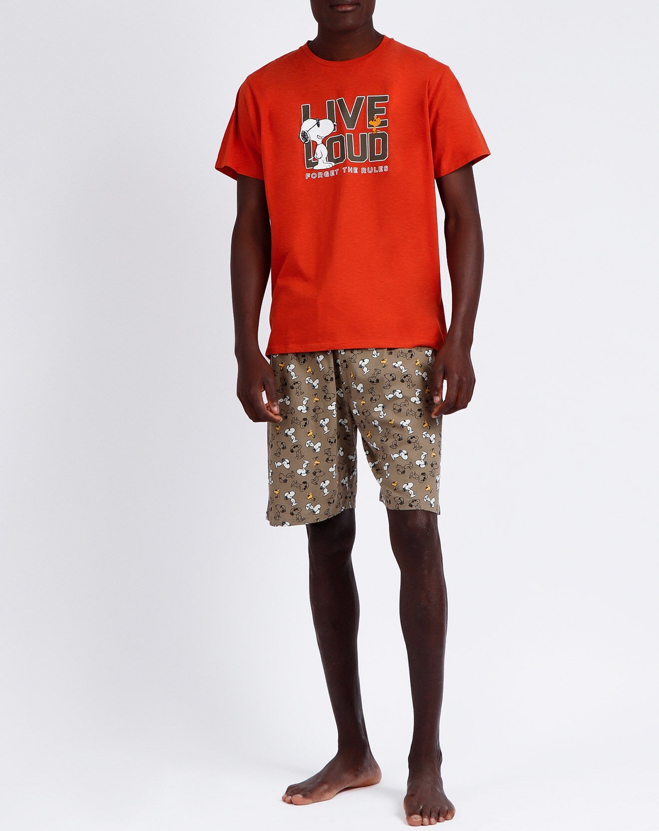 Peanuts Pyjama T-Shirt & Short Félix orange/marron