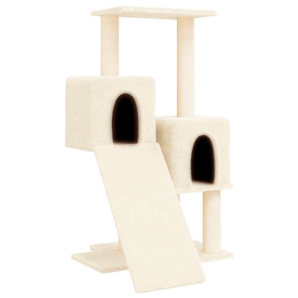 Arranhador para gatos vidaXL com postes de sisal, cor creme, 82 cm