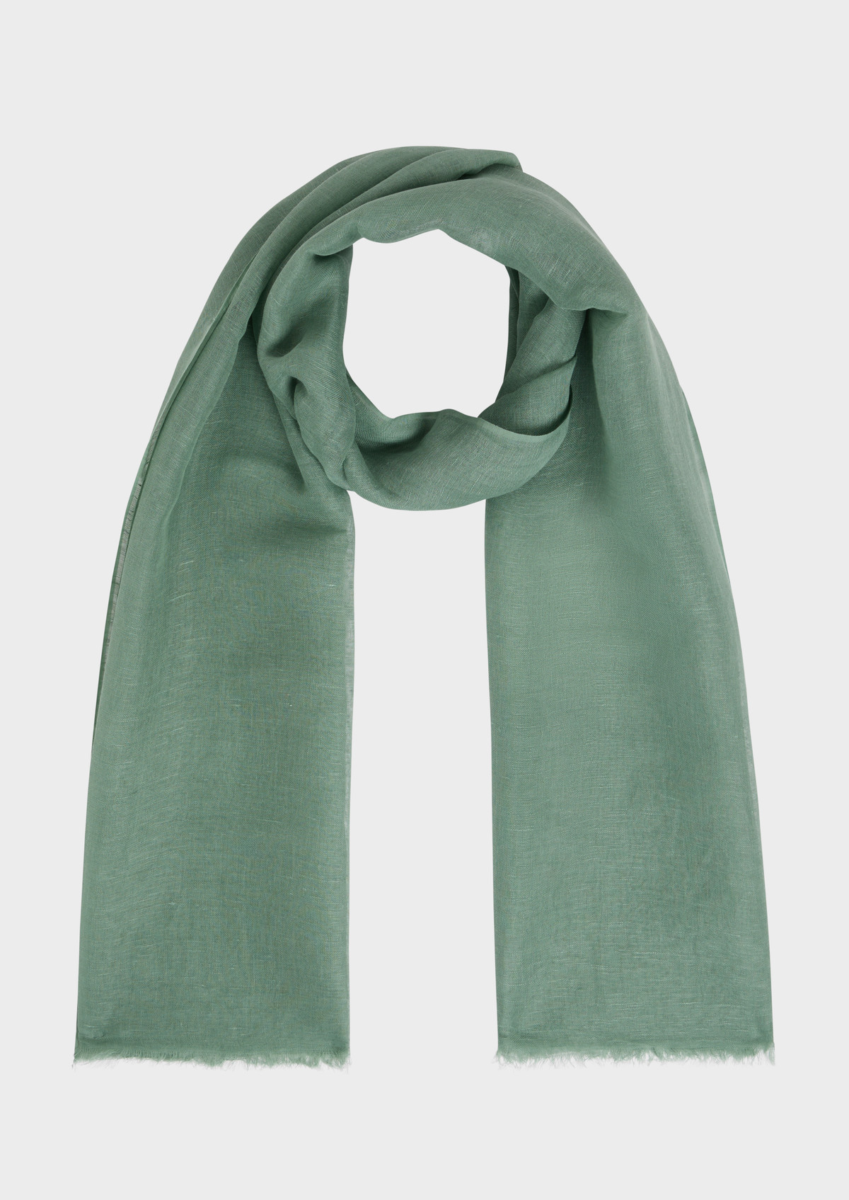 Echarpe en lin et coton unis verts