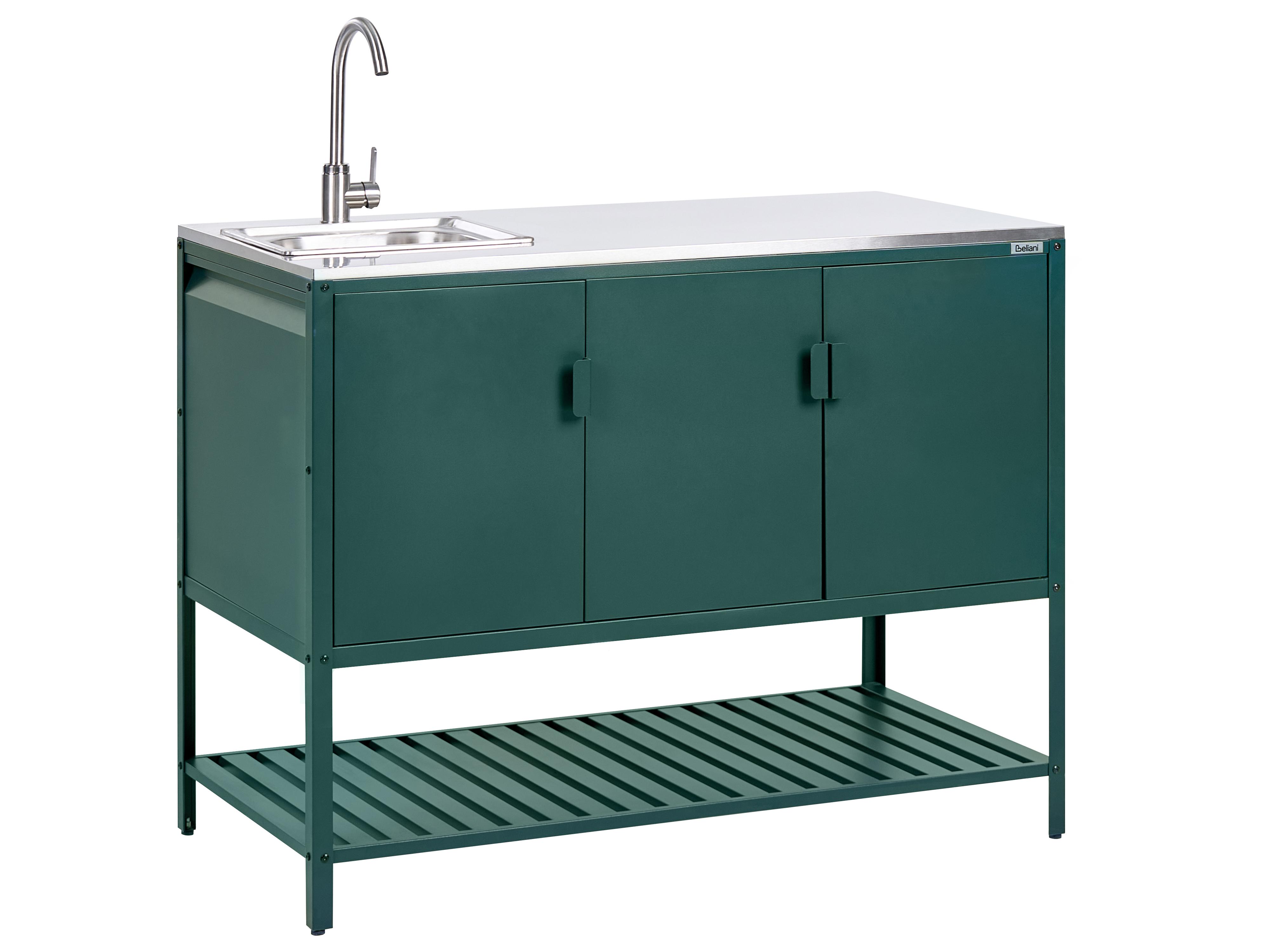 Tuin keukenset 3-delig met spoelbak MAENZA Metaal Groen
