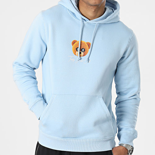 Sweat Capuche Cash Is King Bleu Ciel
