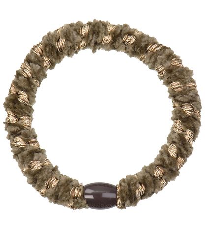 Kknekki Haargummi - Braun/Gold Velours m. Glitzer