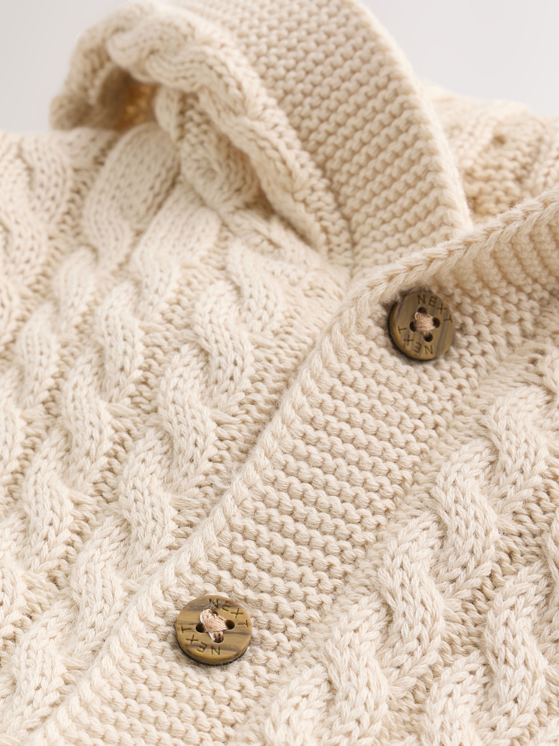 Crème - Baby Knit Hooded Romper (0mths-3yrs)