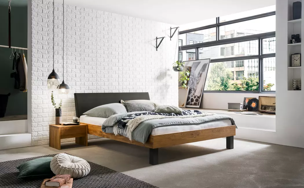 Massivholzbett Sondrio 90 x 200 cm