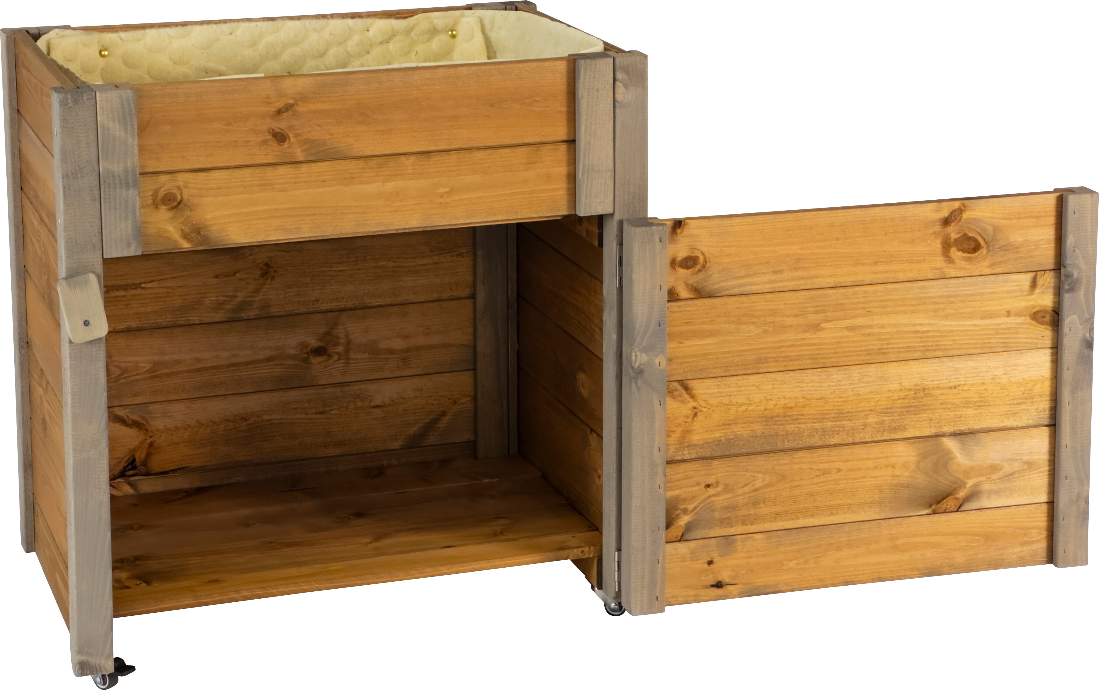 dobar Rollbarer Gartenschrank mit Wolle Abmessungen ca.: 60x40x62 cm natur Eckschutz