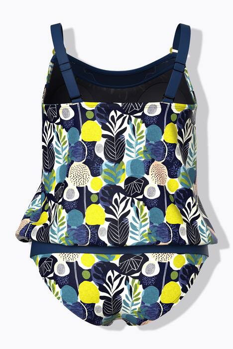 Tankini, Blätter, Softcups, Träger verstellbar, Elastiksaum, dunkelblau