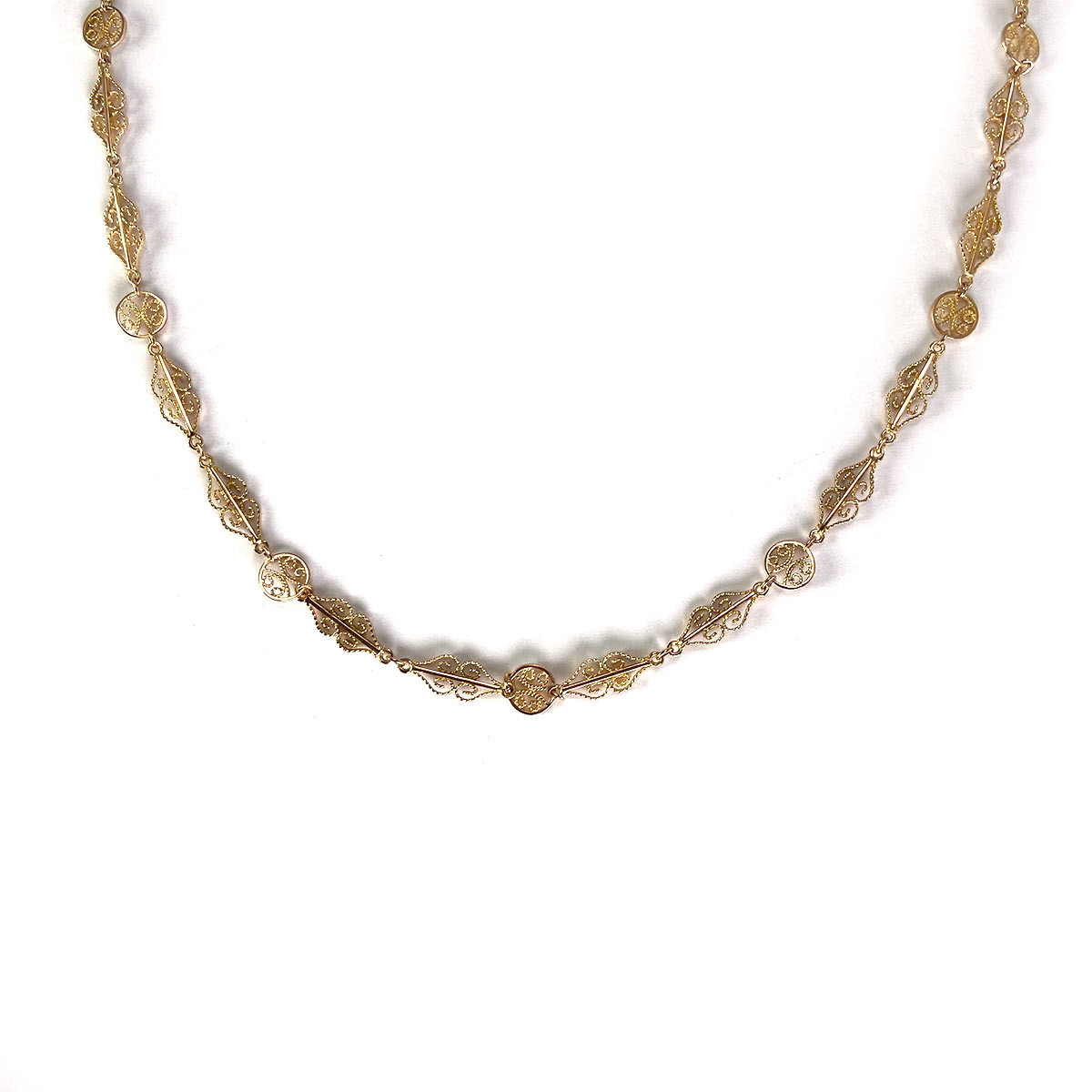 Collier d'occasion or 750 jaune maille fantaisie 70 cm
