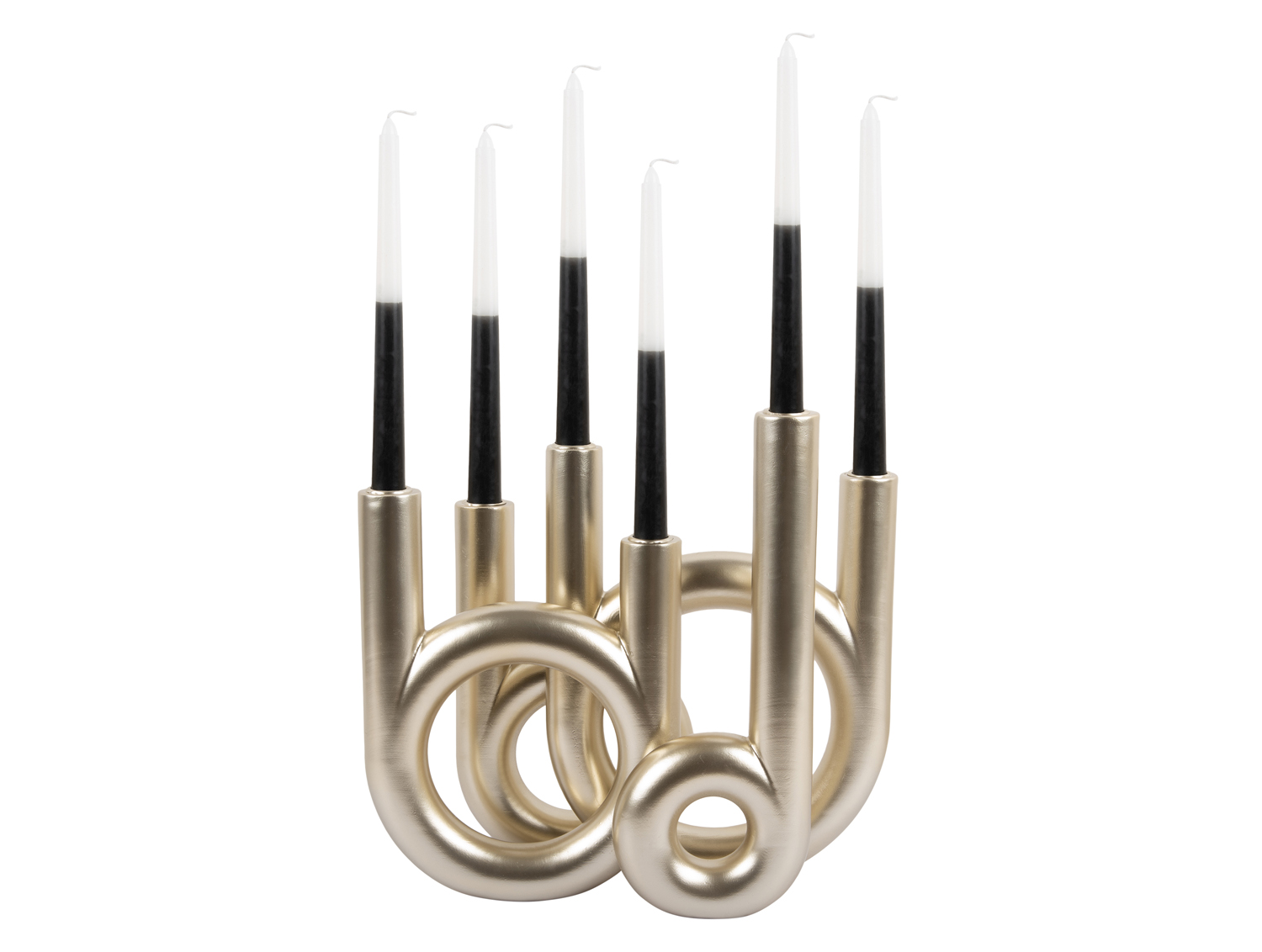 Candle holder Rings large metallic gold