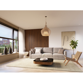Kleurstaal lattenwand Decowall Advanced walnoot 18x30 cm