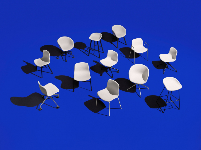 Hay About a Chair AAC11 gestoffeerde stoel, onderstel gepolijst aluminium, Hallingdal 116