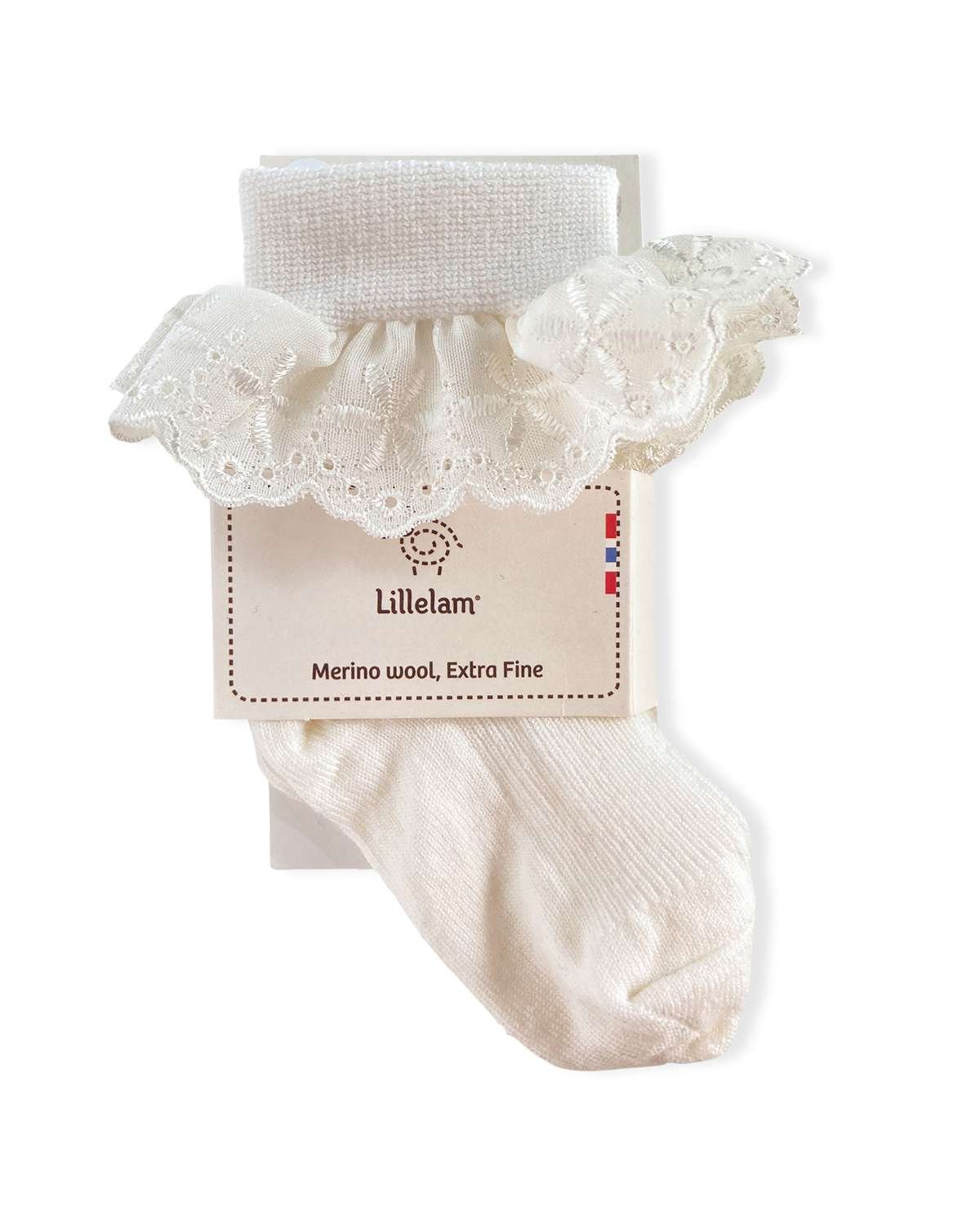 Sokker med blondekat – Tynne ullsokker | Blondesokker 1pk