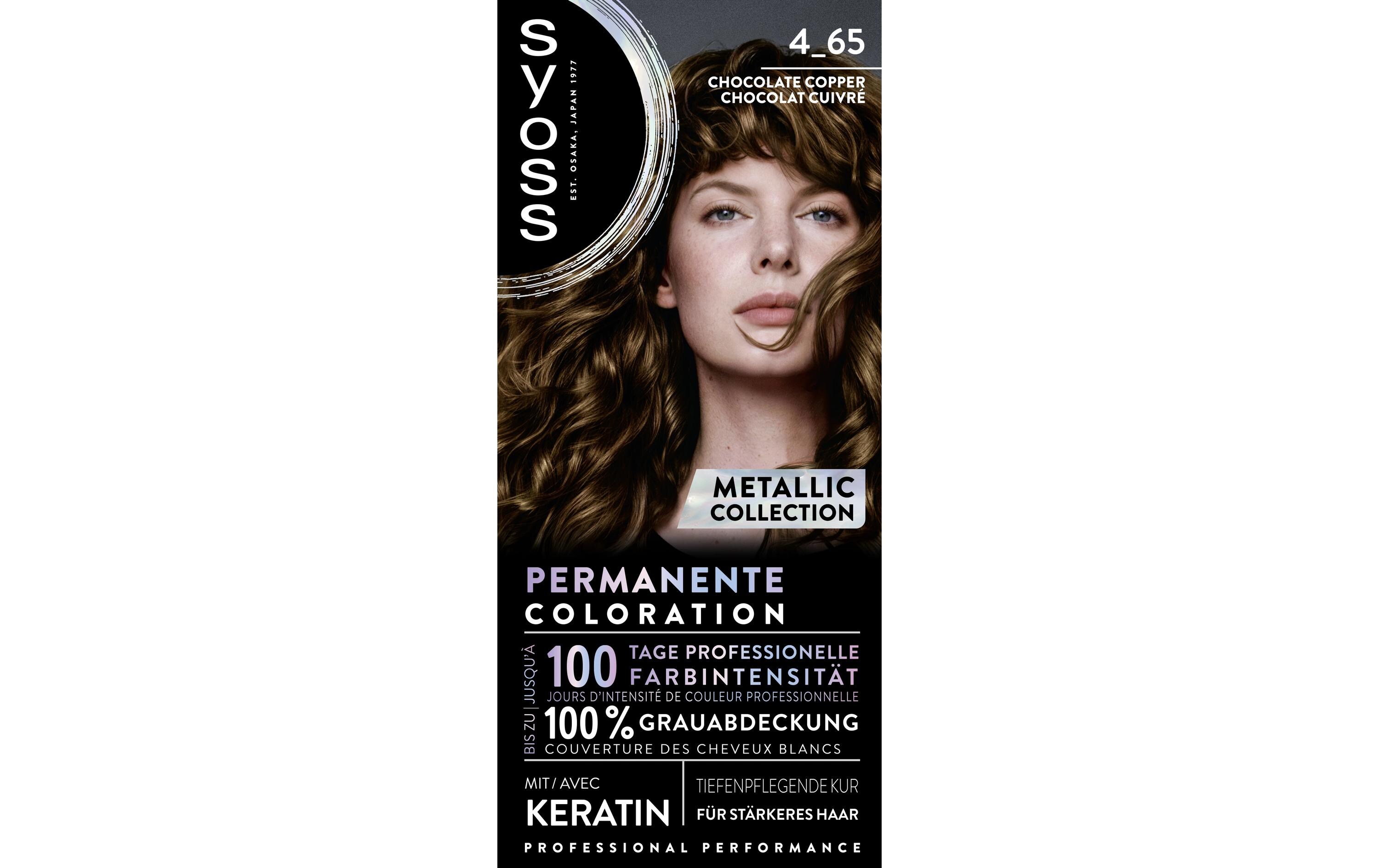 Haarcoloration 4-65 Chocolate CopperPermanente Coloration mit Keratin für leuchtende Metallic-Reflexe