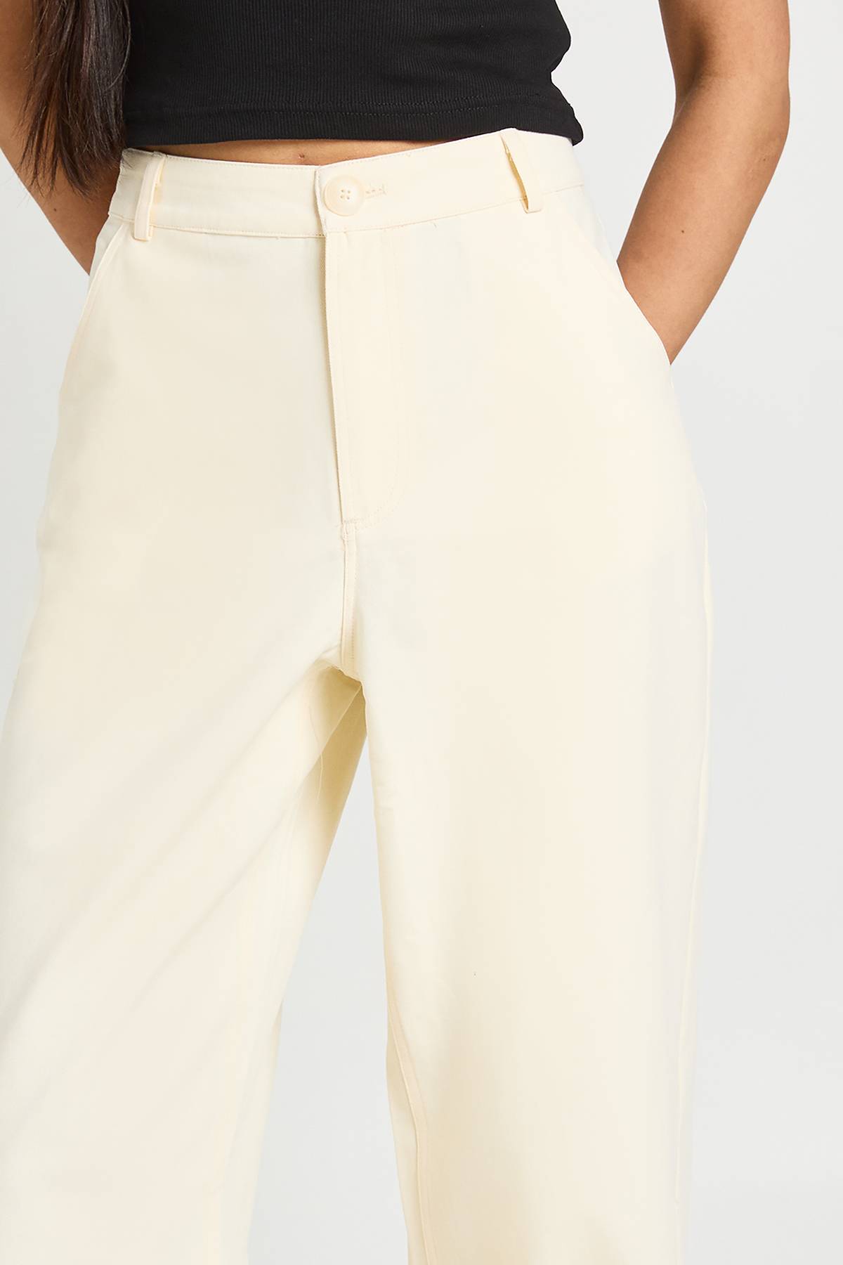 boohoo Pantalon Large En Sergé À Revers Pour Grandes Tailles