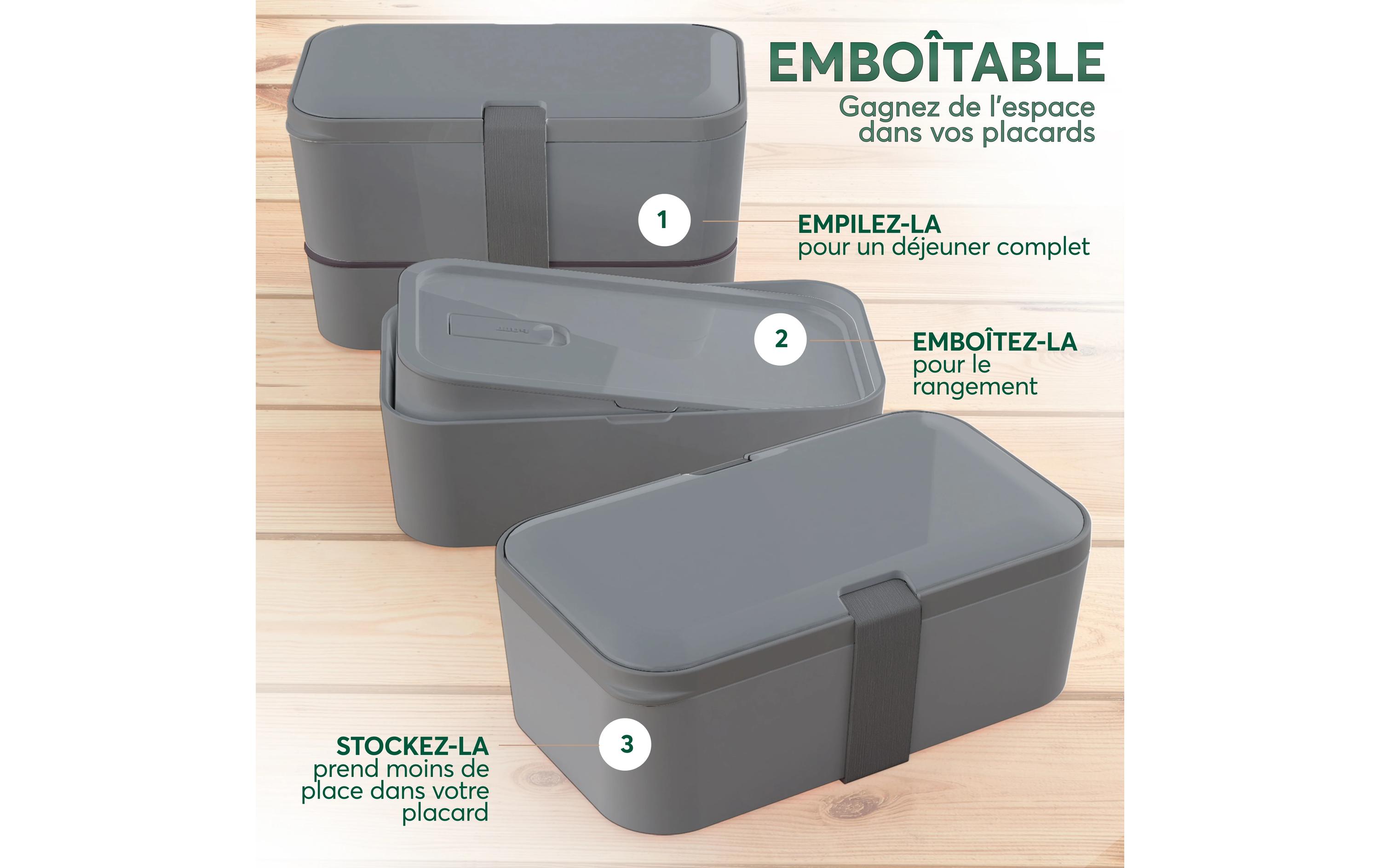 Lunchbox Nestable L Carbon GrayPraktische und nachhaltige Lunchbox