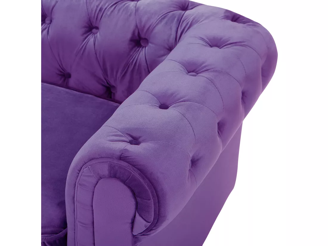 Fauteuil CHESTERFIELD Velours Violet
