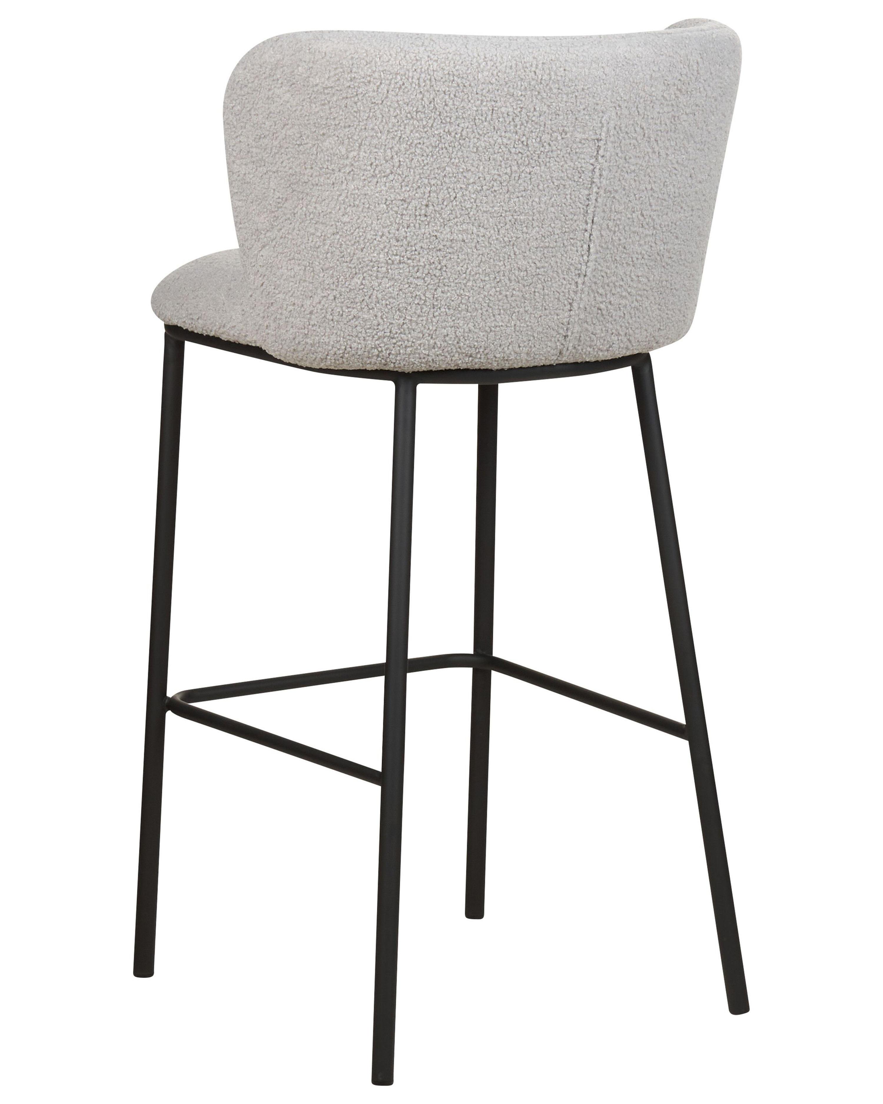 Set van 2 barstoelen MINA Bouclé Lichtgrijs
