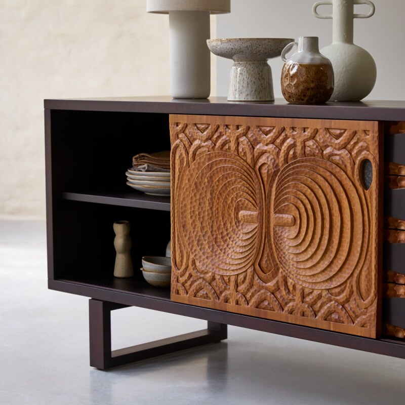 Buffet en acajou massif L 205 cm Frida