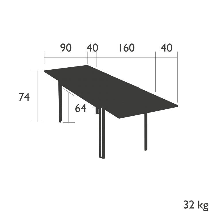 Fermob Costa uitschuifbare tuintafel 160/240x90 Cotton White