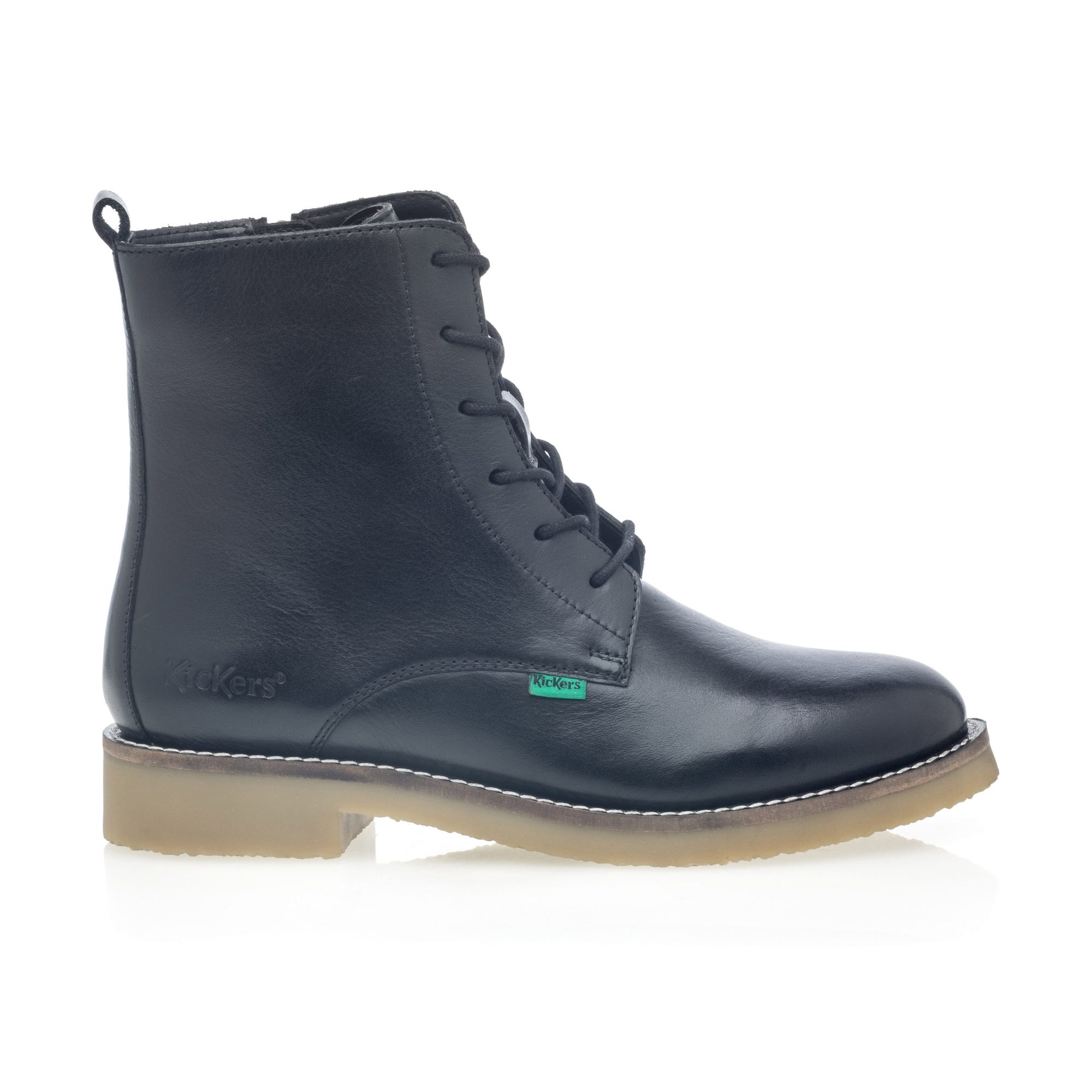 Bottines à lacets Femme en cuir noir