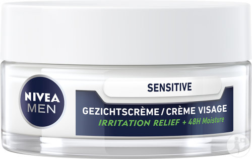 Nivea Men Sensitive Crème Visage Anti-Irritations Et 48h Hydratation Peaux Sensibles 50ml
