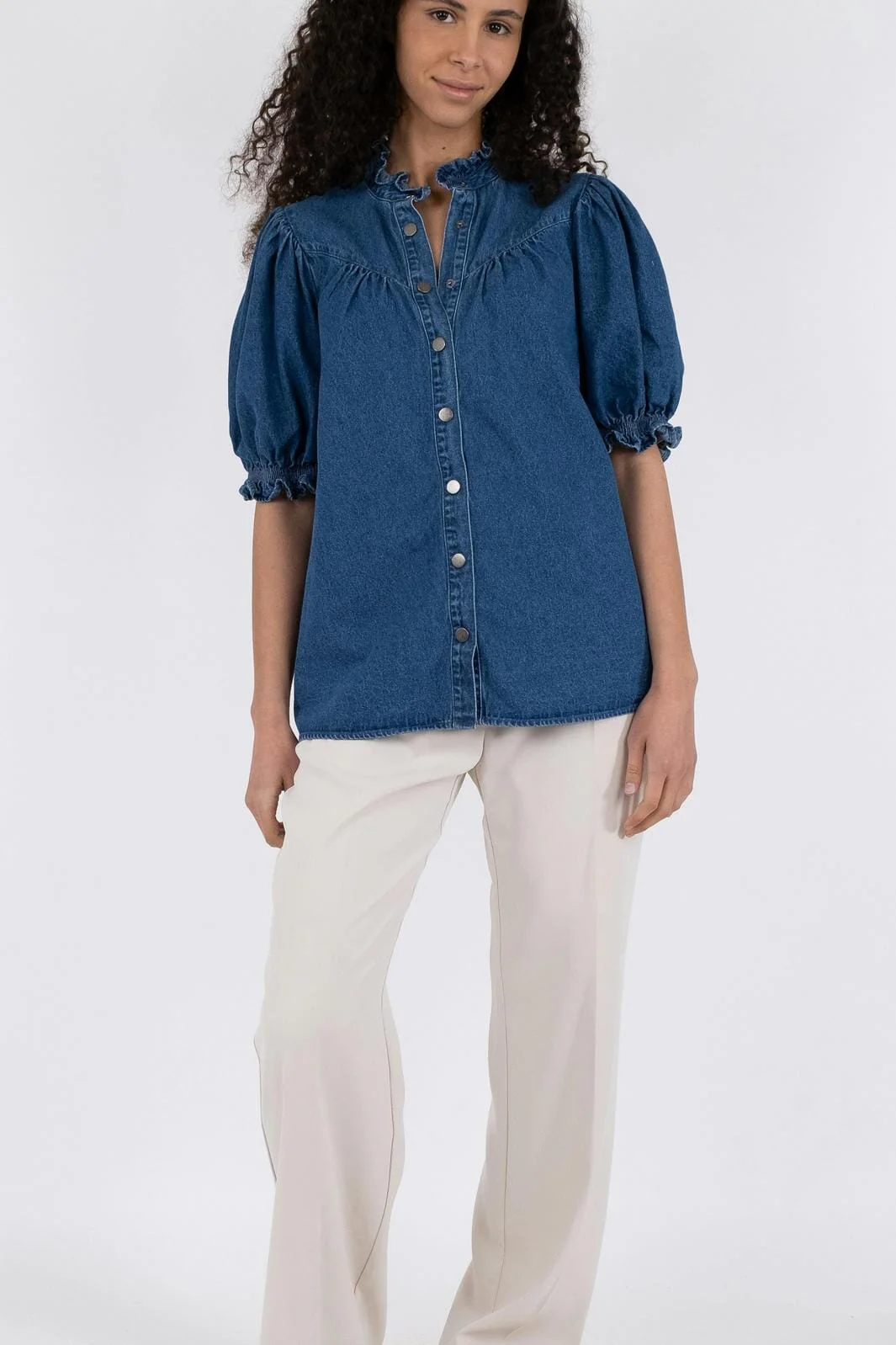 Neo Noir Avalon Denim Shirt blue