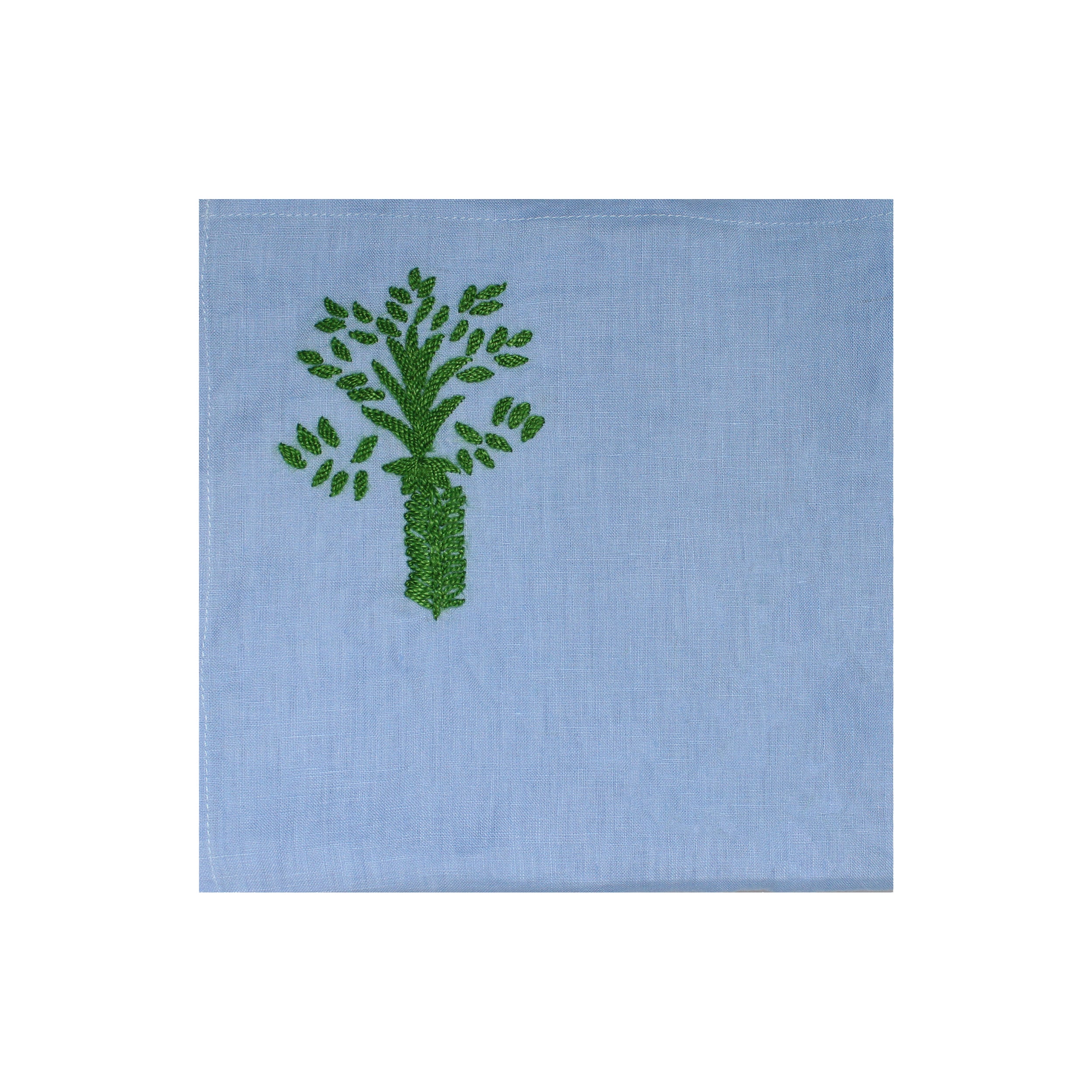 Serviette en lin brodée à la main (Lot de 4)