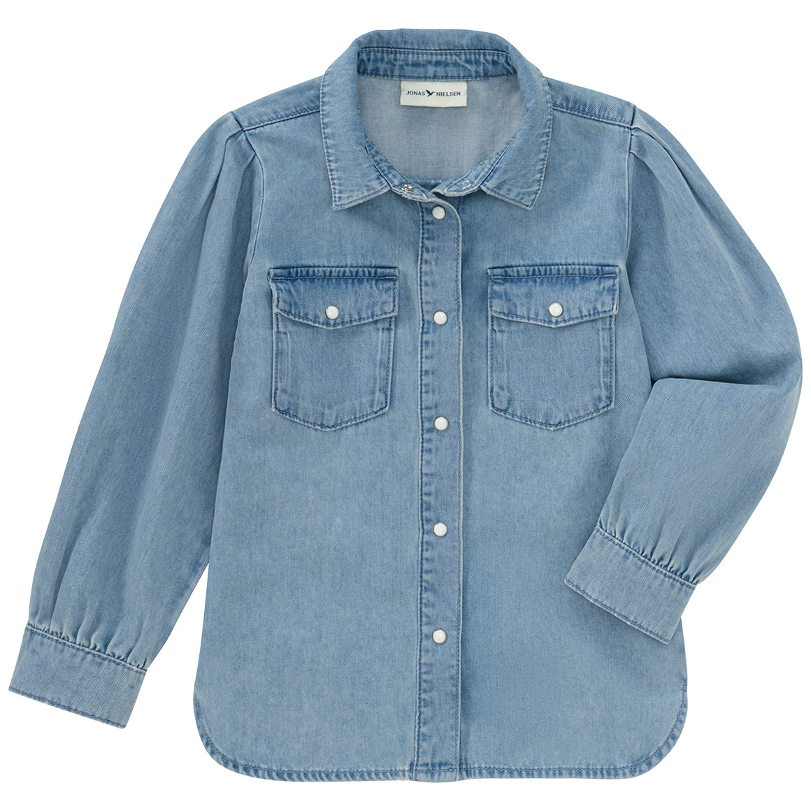 Jonas Nielsen Mädchen Jeansbluse mit Bio-Baumwolle hellblau