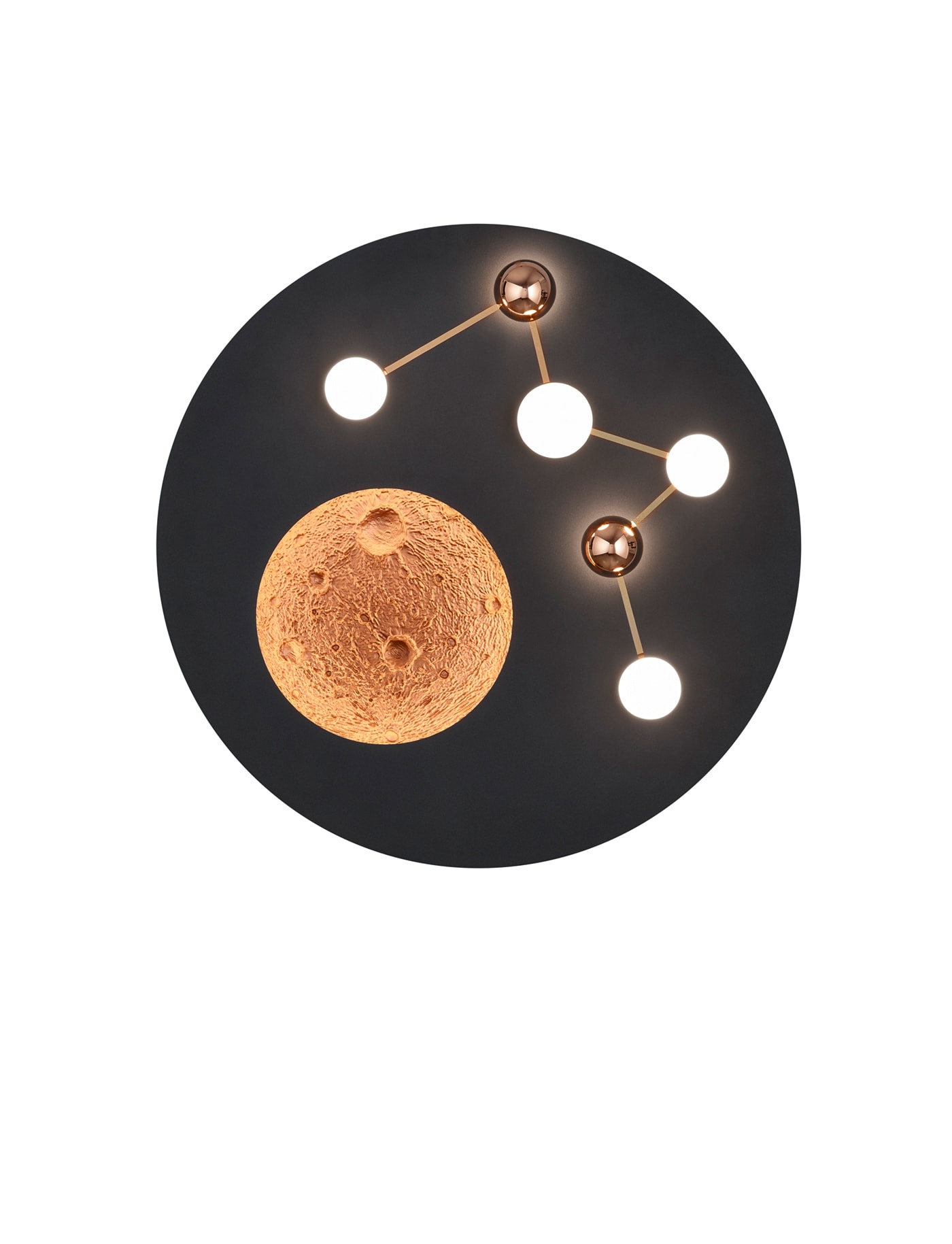 TRIO LED Deckenlampe ZODIAC 50 cm schwarz