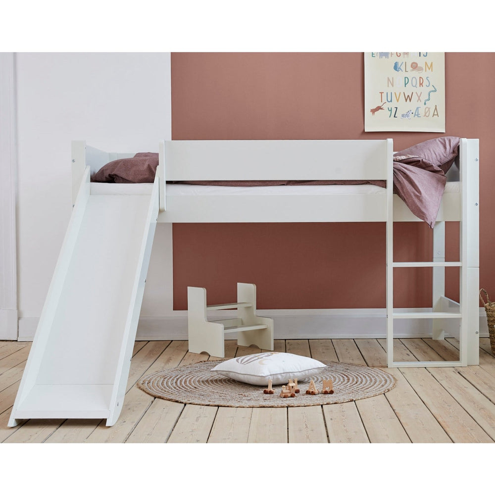 Køb Manis-h White Huxie Børneseng Med Rutsjebane - 200Cm