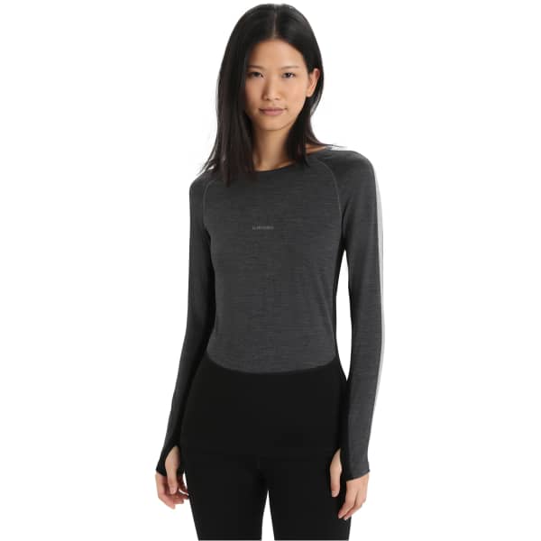 T-shirt thermique ICEBREAKER W MERINO ZONEKNIT 200 LS CREWE JET JET HTHR/BLK/METRO H/CB