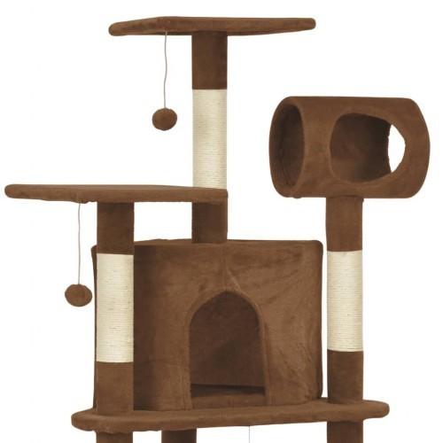 Arranhador para gatos com hastes revestidas de sisal, marrom