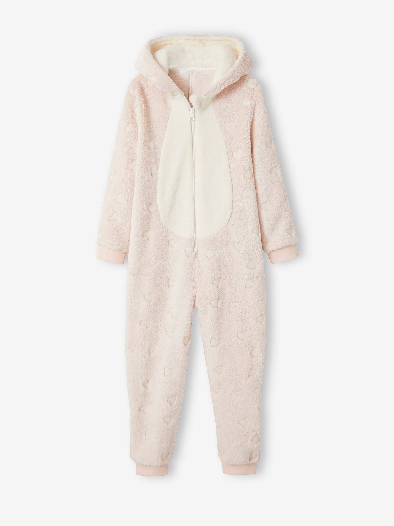 Pijama rosa de urso que brilha no escuro para meninas