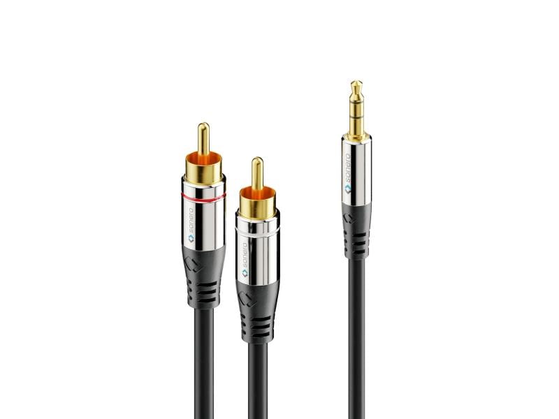 sonero Audio-Kabel 3.5 mm Klinke - Cinch 2 m sonero 2x Cinch auf 3,5mm Audio Kabel