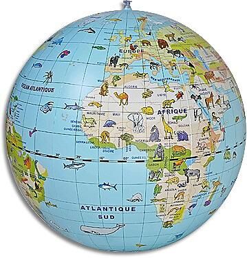 CALY - GLOBE GONFLABLE 50 CM ANIMAUX