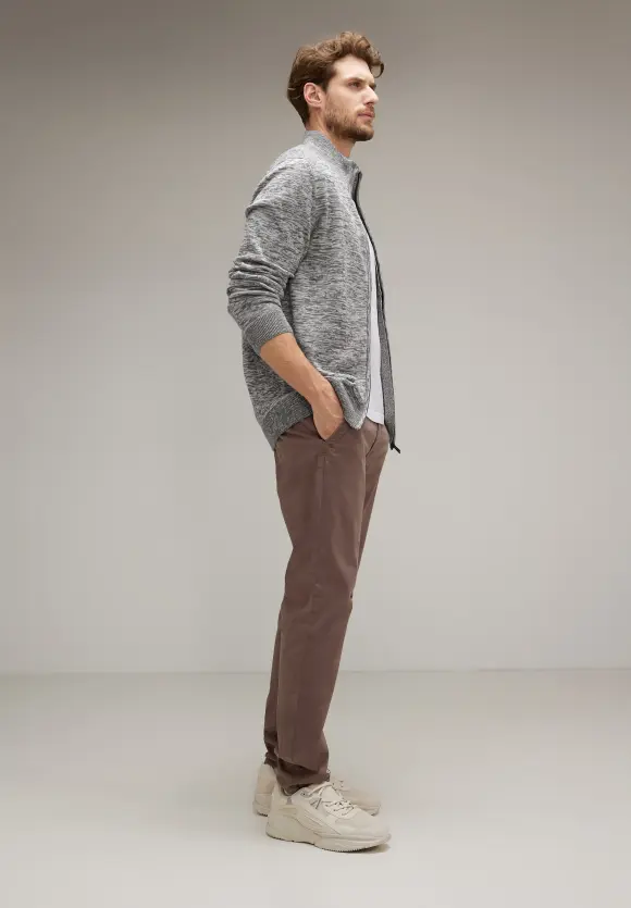 Mouliné Cardigan - stone grey melange