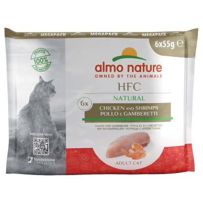 Almo Nature HFC Natural Adult Huhn & Garnelen 6x55g