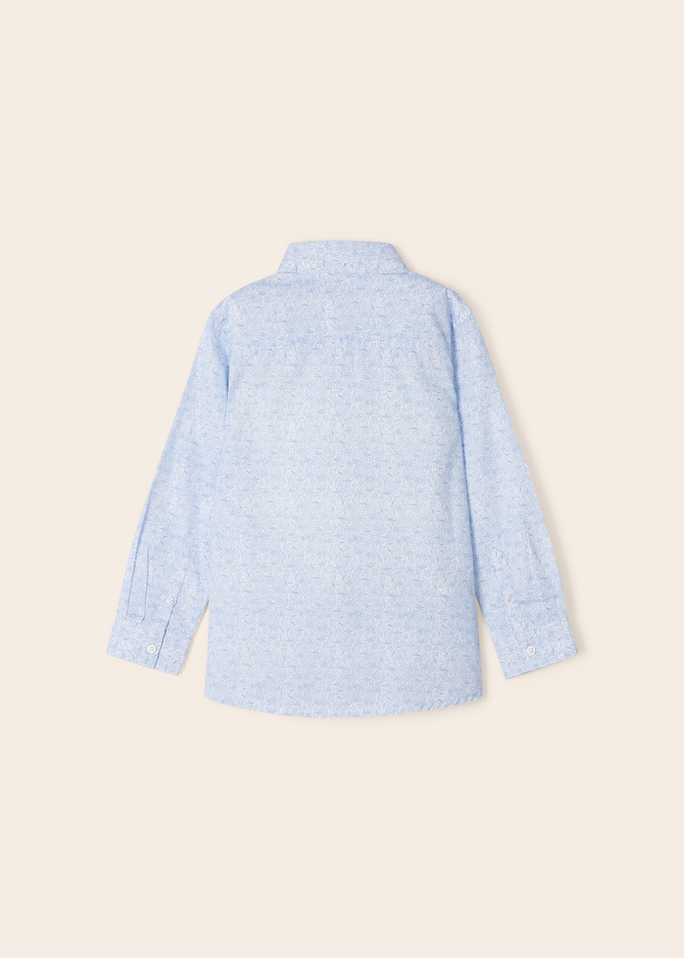 Camisa de manga comprida estampada, feita com algodão sustentável, para meninos.