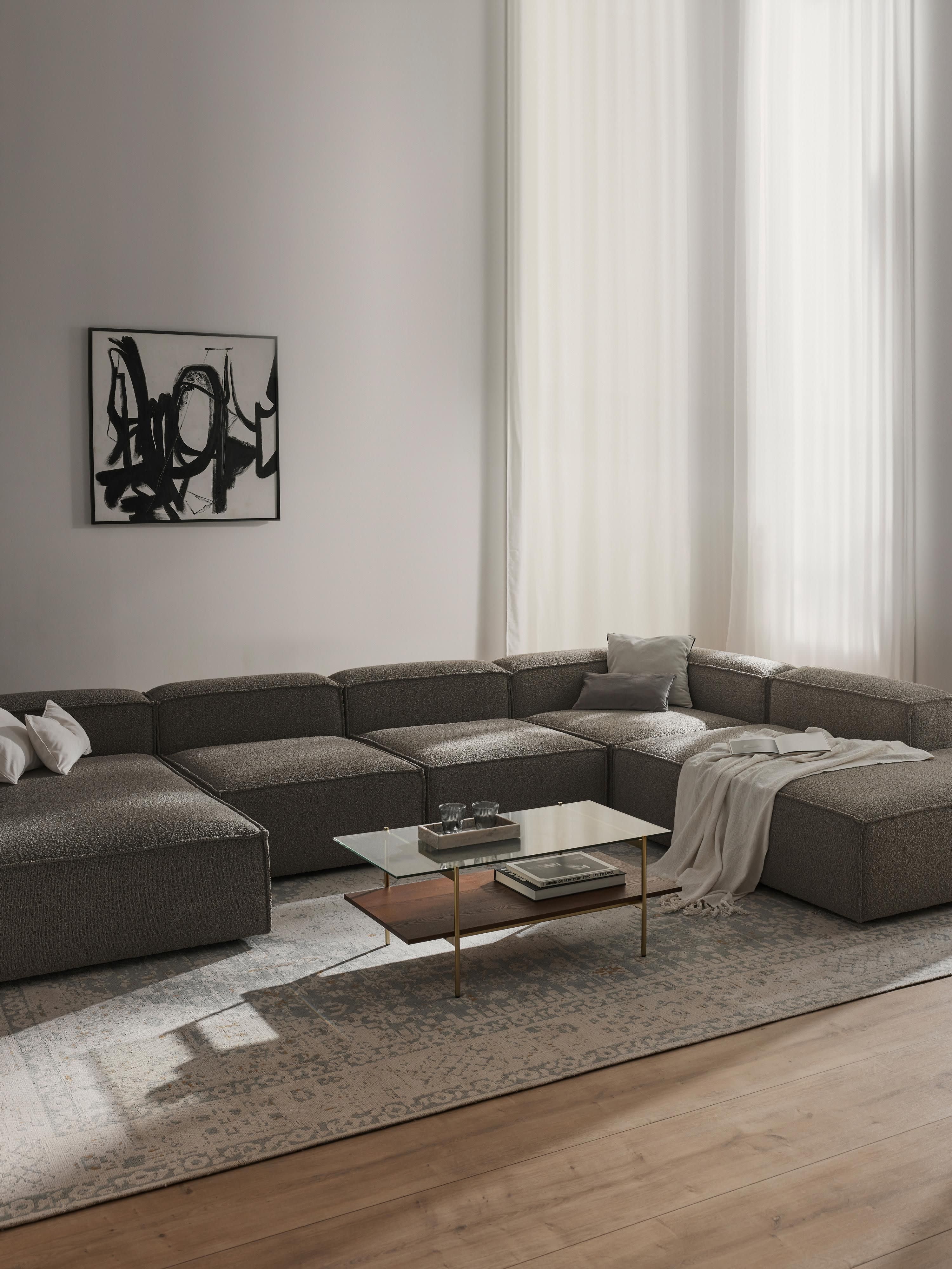 Modulaire U-bank Lennon uit bouclé