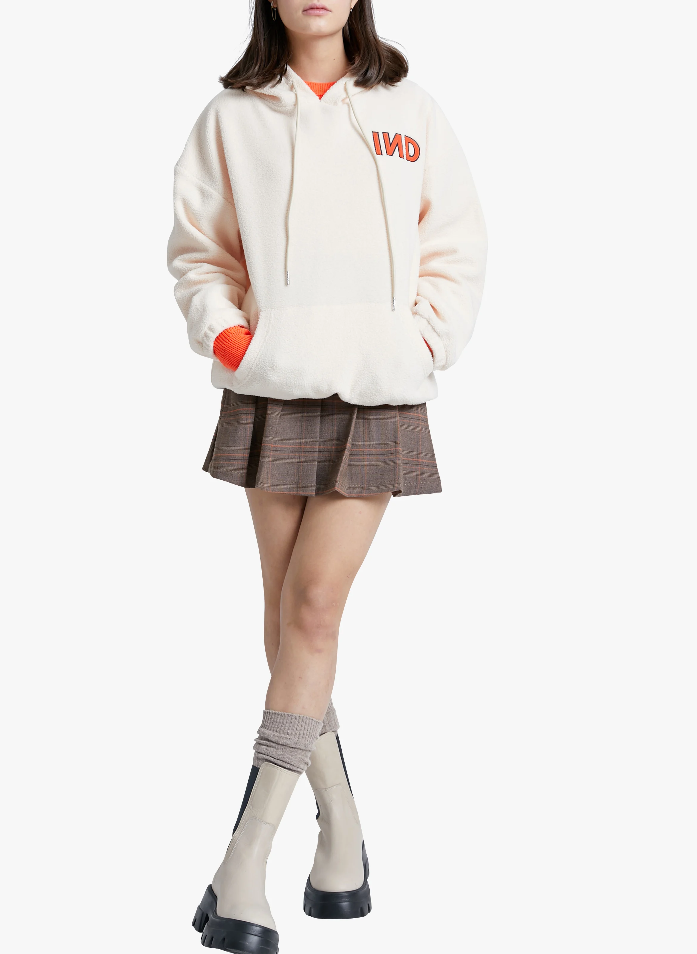 MUSIC - Sweat à capuche ample | Blanc