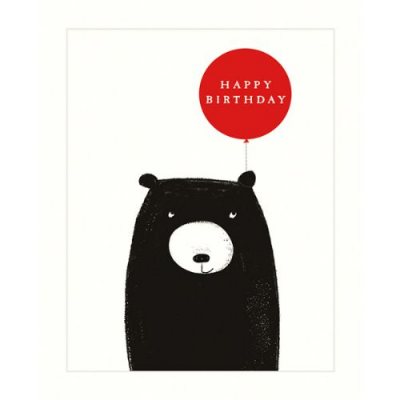 Bear And Balloon Birthday Greeting Card