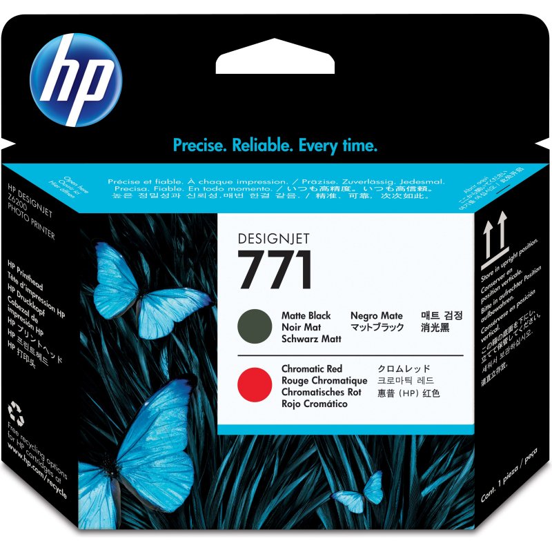 HP 771 tête d'impression DesignJet noir mat/rouge chromatique