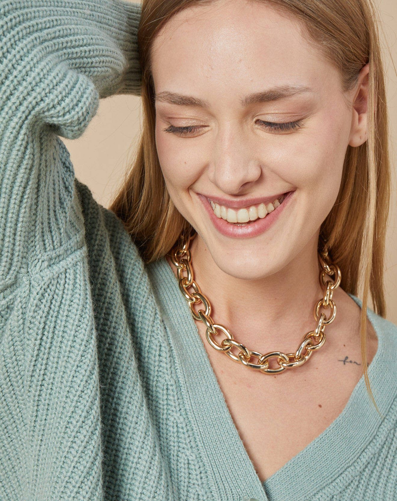 Oscar et Louise Cardigan en Laine & Cachemire mélangés Noémie sauge