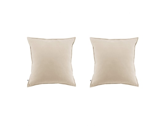 TERRE DE NUIT - Taie d'oreiller Lot de 2 taies d'oreiller flanelle beige 50x70 cm