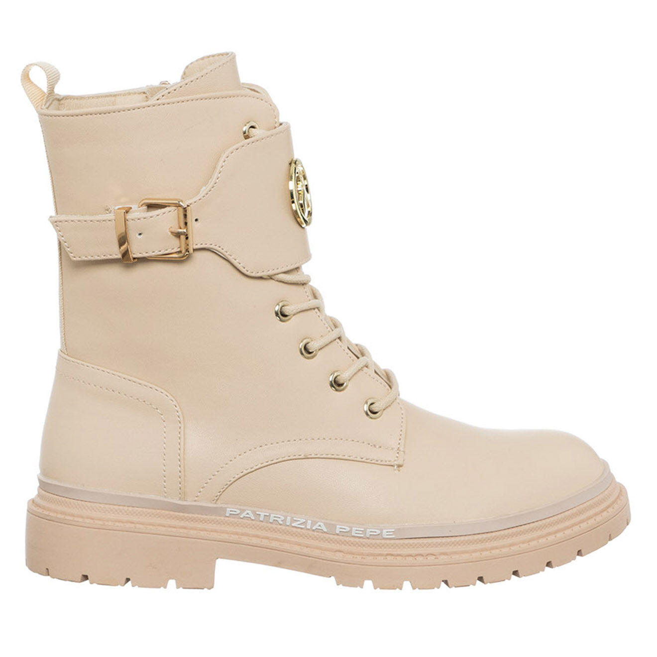 Patrizia Pepe Boots en Cuir Paula écrues