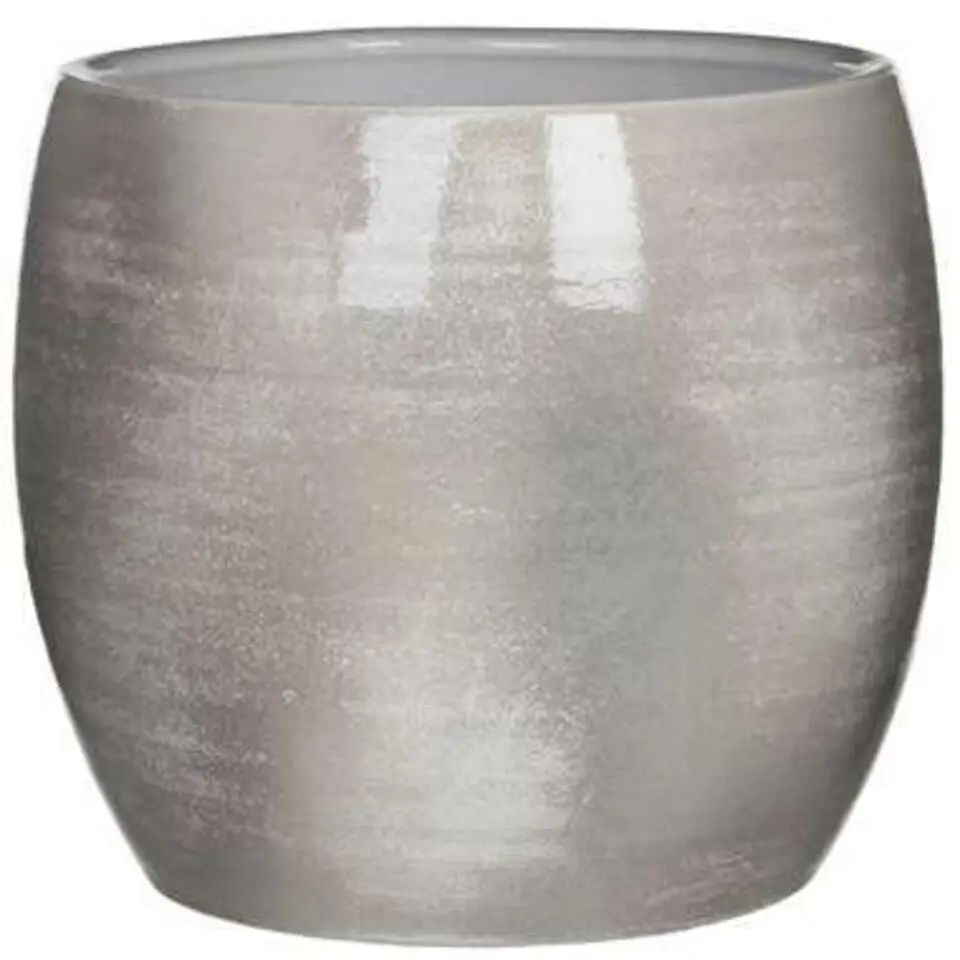 Mica Decorations Bloempot - lichtgrijs - keramiek - 28 x 26 cm