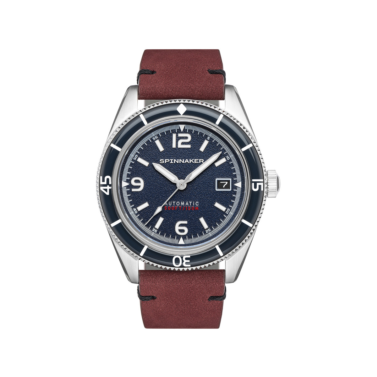 Montre Spinnaker homme automatique acier cuir rouge
