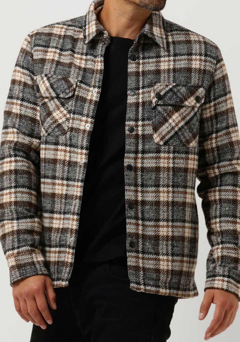 COLOURFUL REBEL camel colourful rebel overshirt jack check overshirt